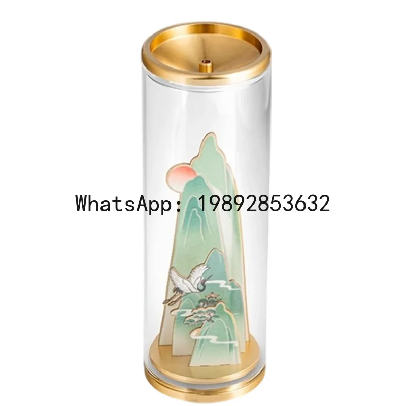 

Fg glass smoke backflow incense burner brass hollow backflow incense chinoiserie aromatherapy gift box set gift agarwood
