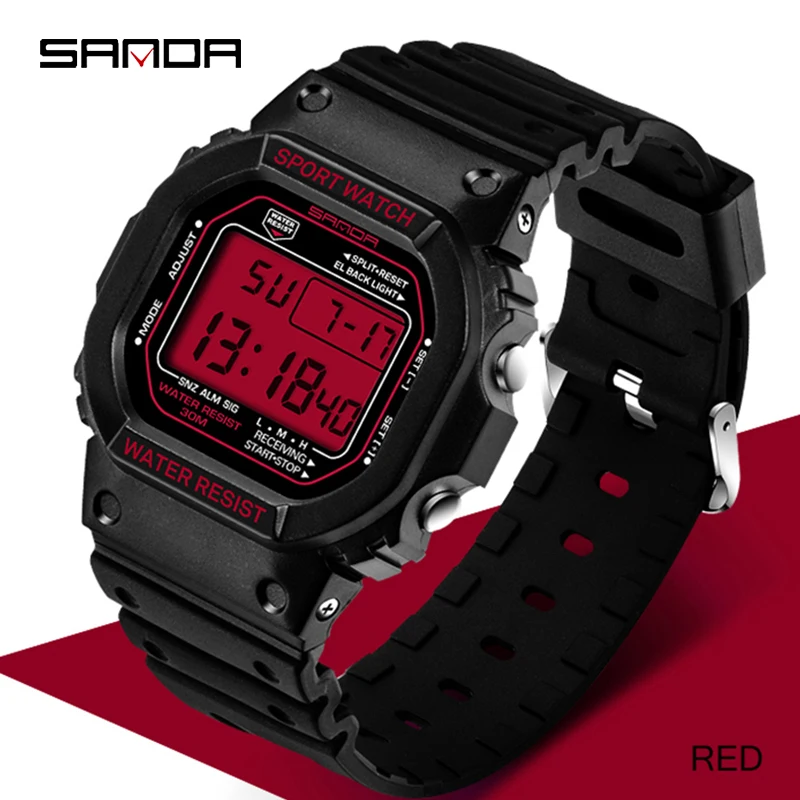 SANDA New Hot Men Digital Watch 30M Waterproof LED Men's Sport G style Watch Mens Top Brand Military Watches Relogio Masculino