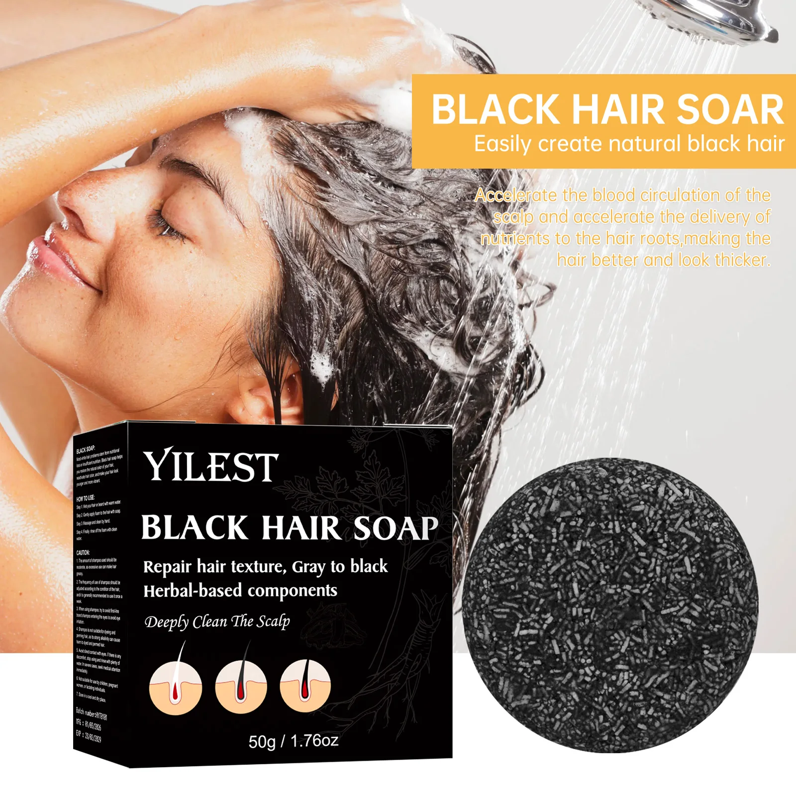 Natural Herbal Hair Soap 50g, - đánh giá và giá Hair Care Natural Ingredients