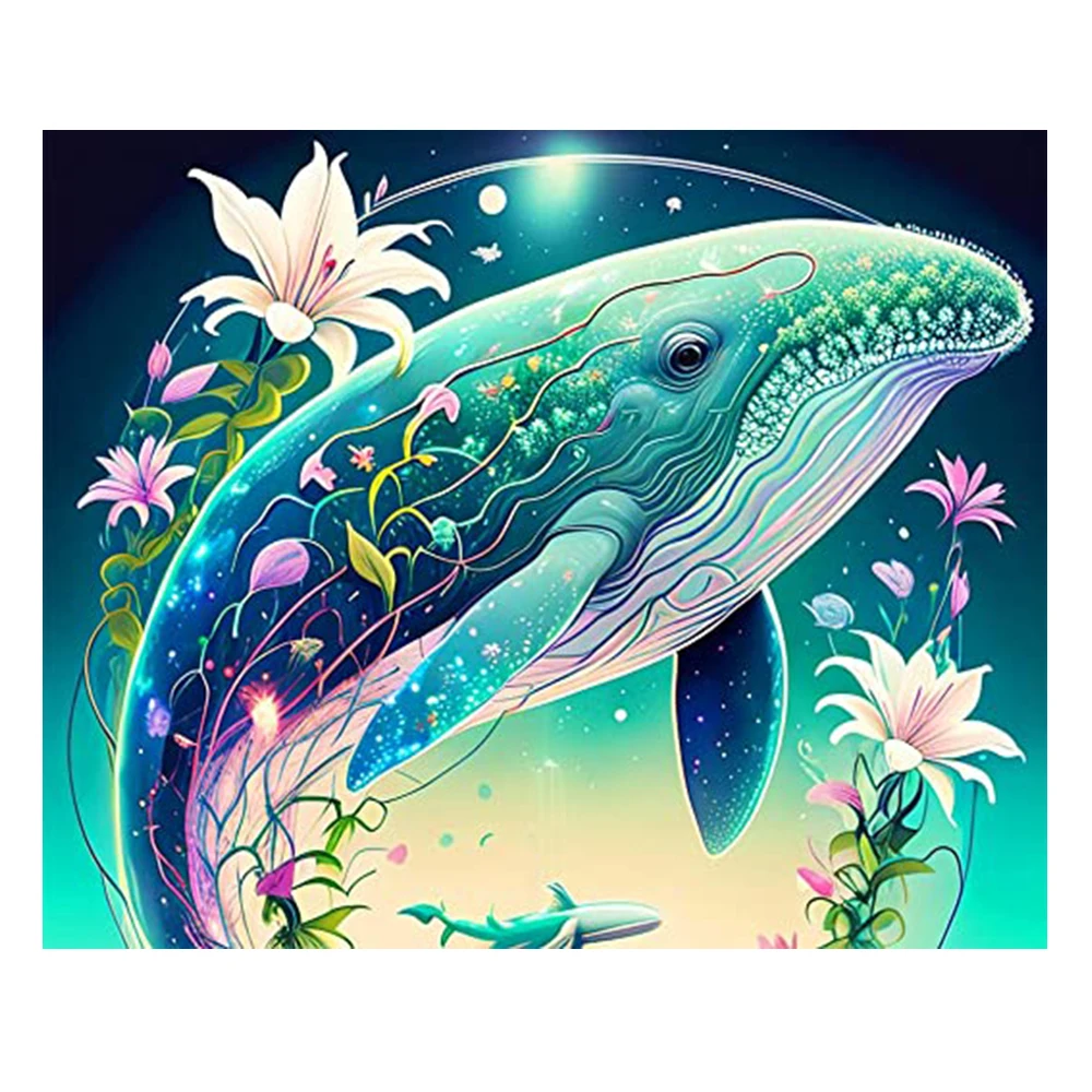 LZAIQIZG 5D Diamond Painting The Whale Square/Round Diamond Cross Stitch Kit Embroidery Picture  Home Decoration