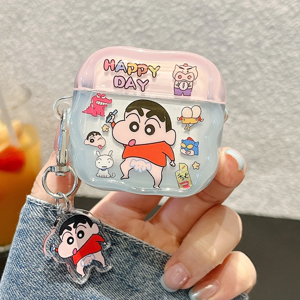 Kopfhörerhülle für Airpods 5 4 2 3 1 Pro 3 2, niedliche Cartoon-Anime-Crayon-Shin-chan-Design, kabellose Bluetooth-Kopfhörer-Schutzhülle aus Hartplastik