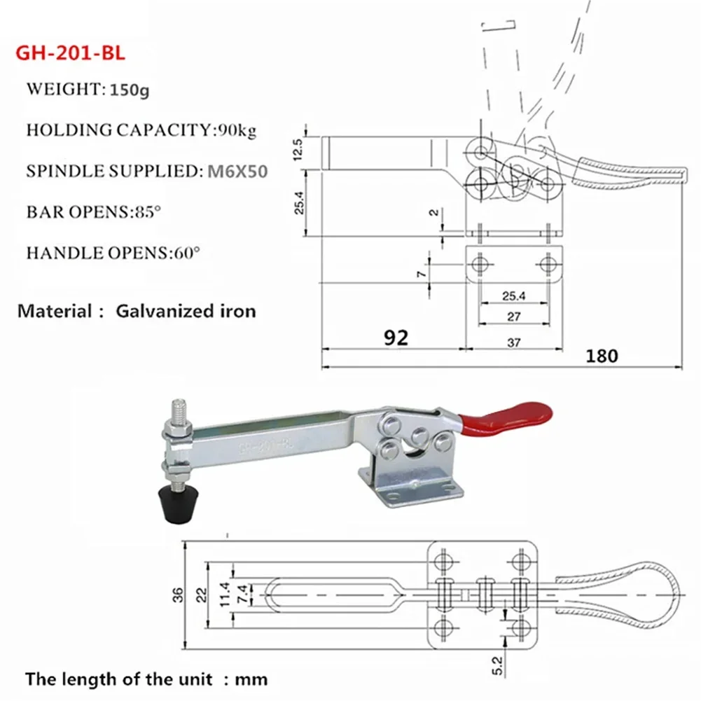 Toggle Clamp Get A Strong Grip With The GH 201BL Quick Fixture Toggle Clamp For Tool Fixtures And Movable Bases