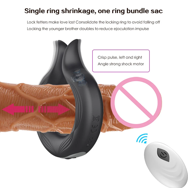 USB Charging Silicone Vibration Penis Ring Men Penis Lock Ring Electric cock ring Vibrator Dick Lock Ejaculate Delay Toys