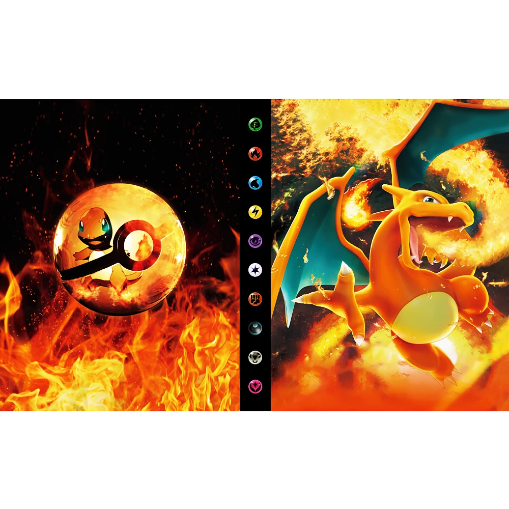 240 stuks Charizard Mewtwo houder map collectie map kaarthulzen beschermer notitieboekje Pokemon album kaart opbergboek display