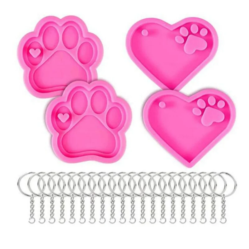 DIYCat's Paw Dog's Paw Pendant Silicone Mold Pet Dog Gifts & Crafts Keychain Epoxy Mold