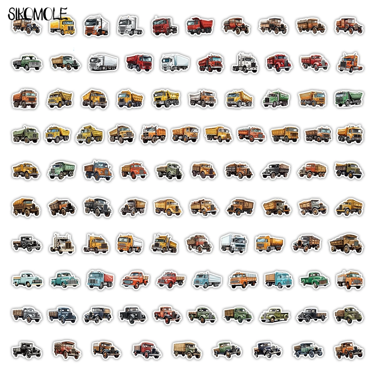 10/30/50/100 個漫画ヴィンテージ車のトラック落書きステッカー美的 DIY おもちゃ子供ギター荷物スーツケースデカールステッカーパック