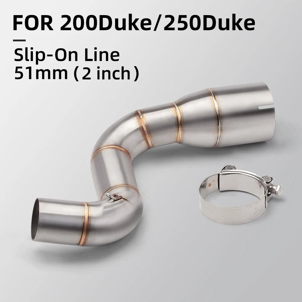 Motorcycle Duke200 duke390 exhaust RC200 rc390 muffler 250DUKE link pipe DUKE200 DECAT stainless steel Exhaust 51mm