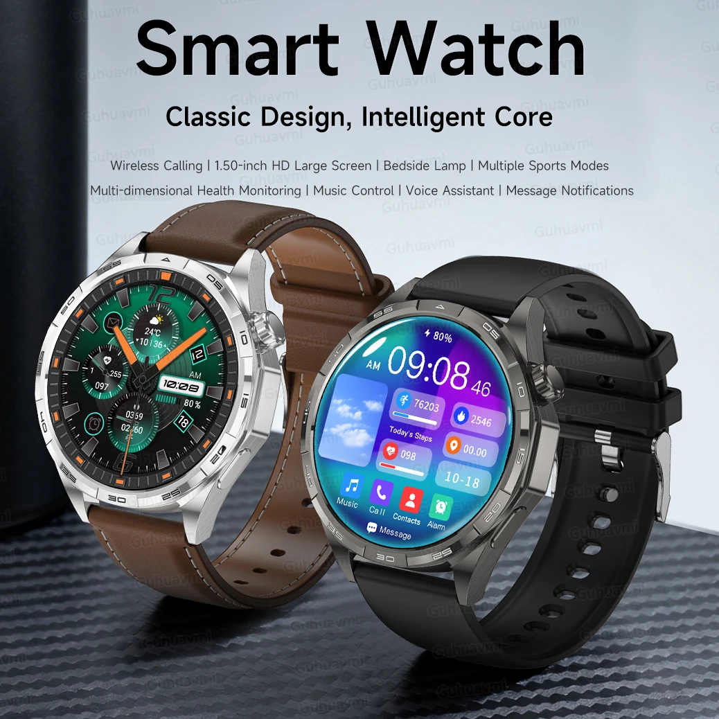 GUHUAVMI Watch 6 Pro Bluetooth Call Smartwatch 1.50'' AMOLED GPS motion trajectory Heart Rate Outdoor Sports Man Smart Watch men