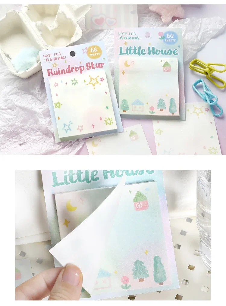 60 Stück/Set Kawaii Ins Nachrichten-Memo Handgemachtes Material Scrapbook Hintergrundpapier Koreanisch Japanisch Schul- und Bürobedarf DIY Geschenk – Detail 6