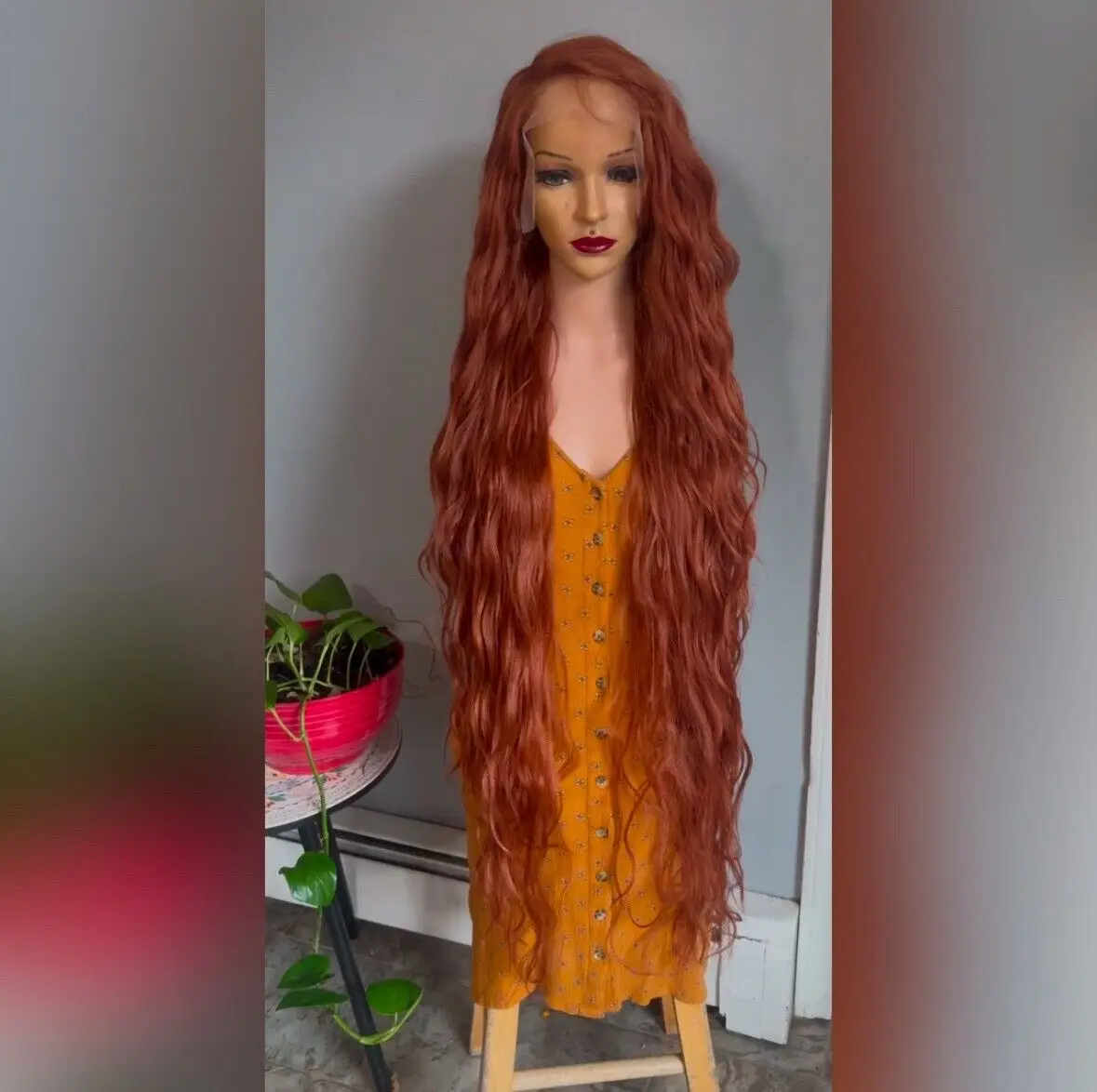 Daily WIG! Super Long Wavy Light COPPERBlend, Lace Front