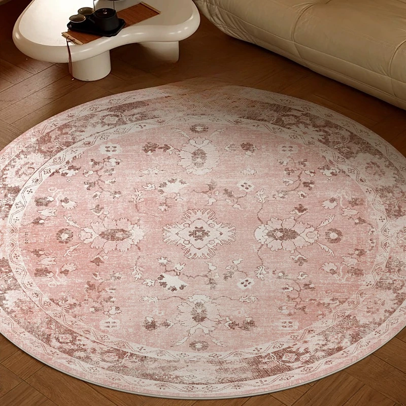 French retro pink vine round imported wool American cloakroom living room bedroom bedside carpet retro