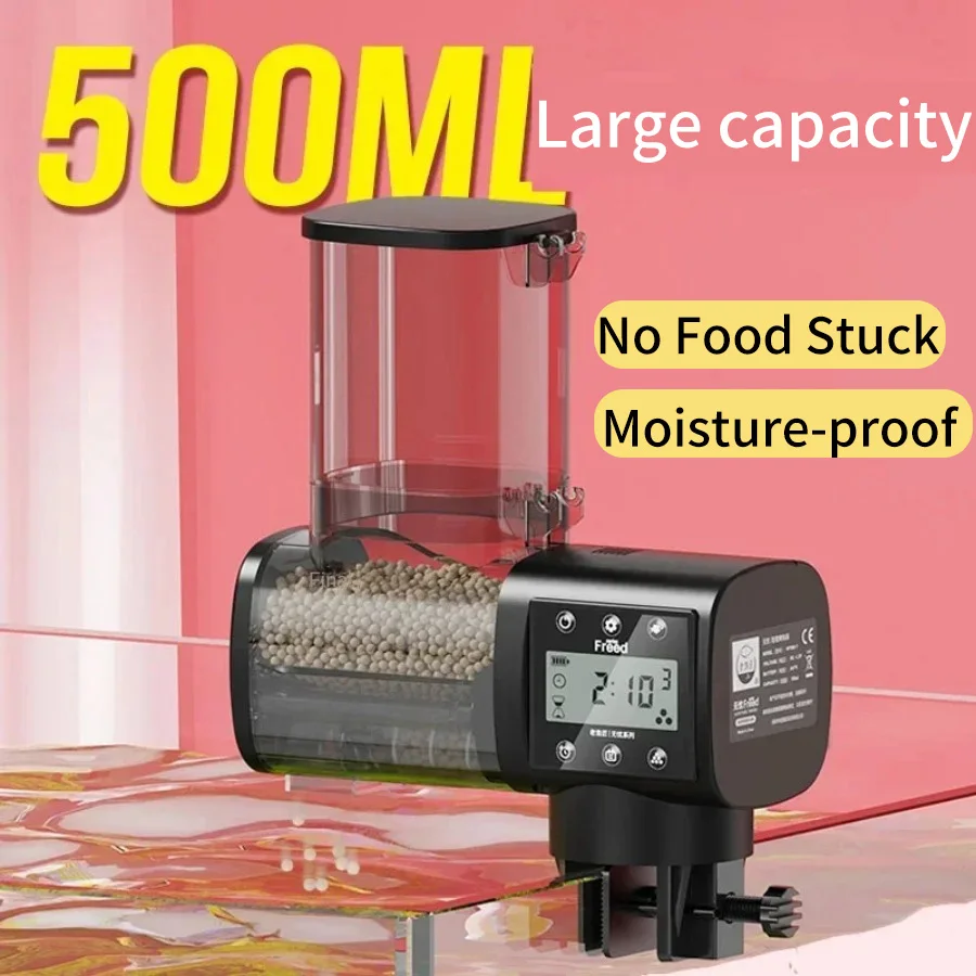 수족관 자동 물고기 피더 물고기 탱크 피더 지능형 자동 피더 디지털 타이밍 제어 물고기 수족관 먹이