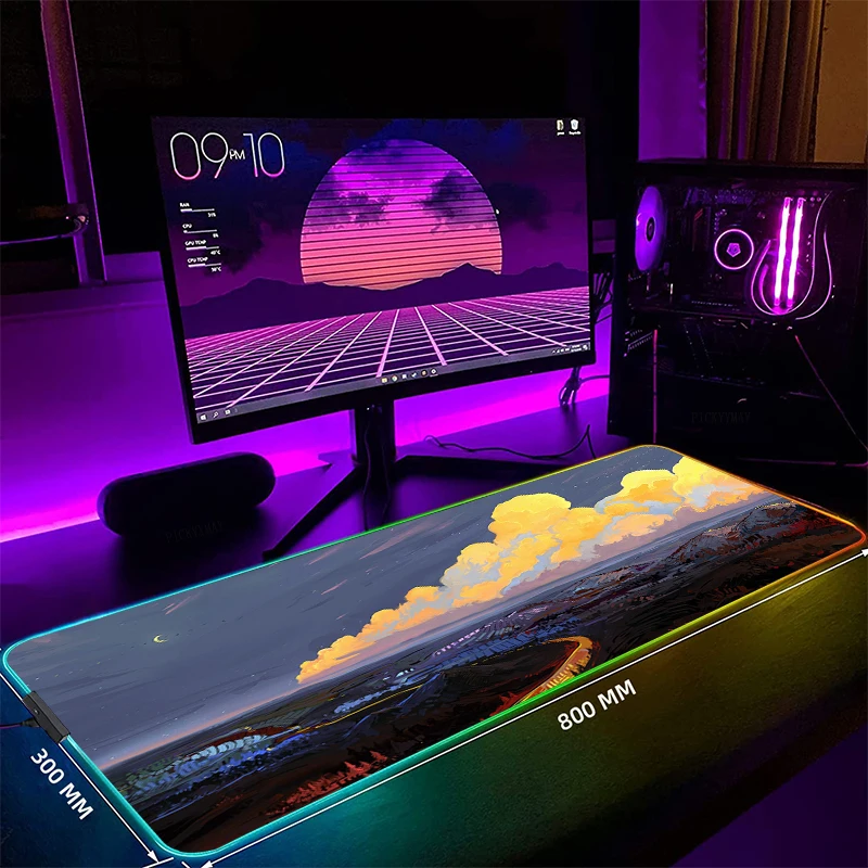 

Nature Large RGB Mouse Pad Gaming Mousepad LED Mouse Mat Gamer Mousepads PC Desk Pads RGB Keyboard Mats XXL 35.4x15.7in