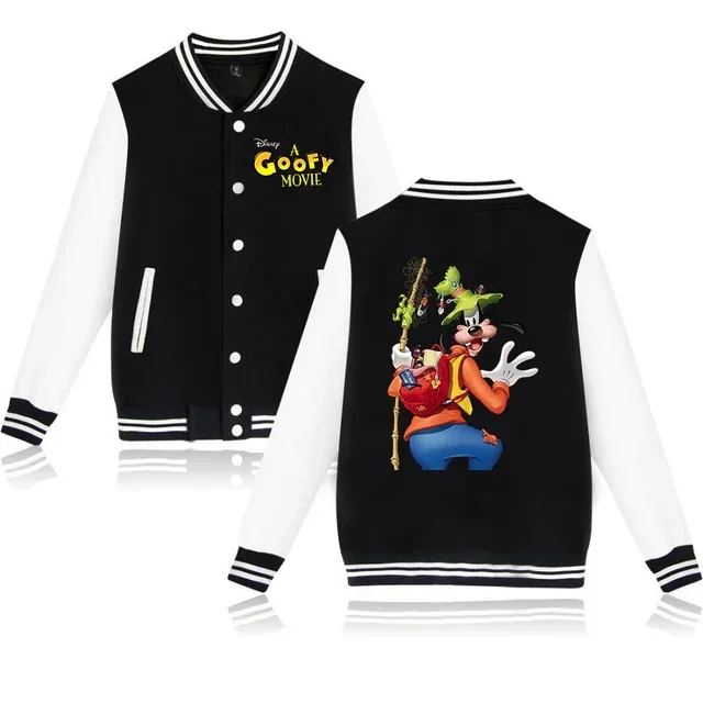 Disney A Goofy Movie Bomber Jacket Women Men Autumn Baseball Jacket Coat Student Streetwear Harajuku Bomber College Jacket