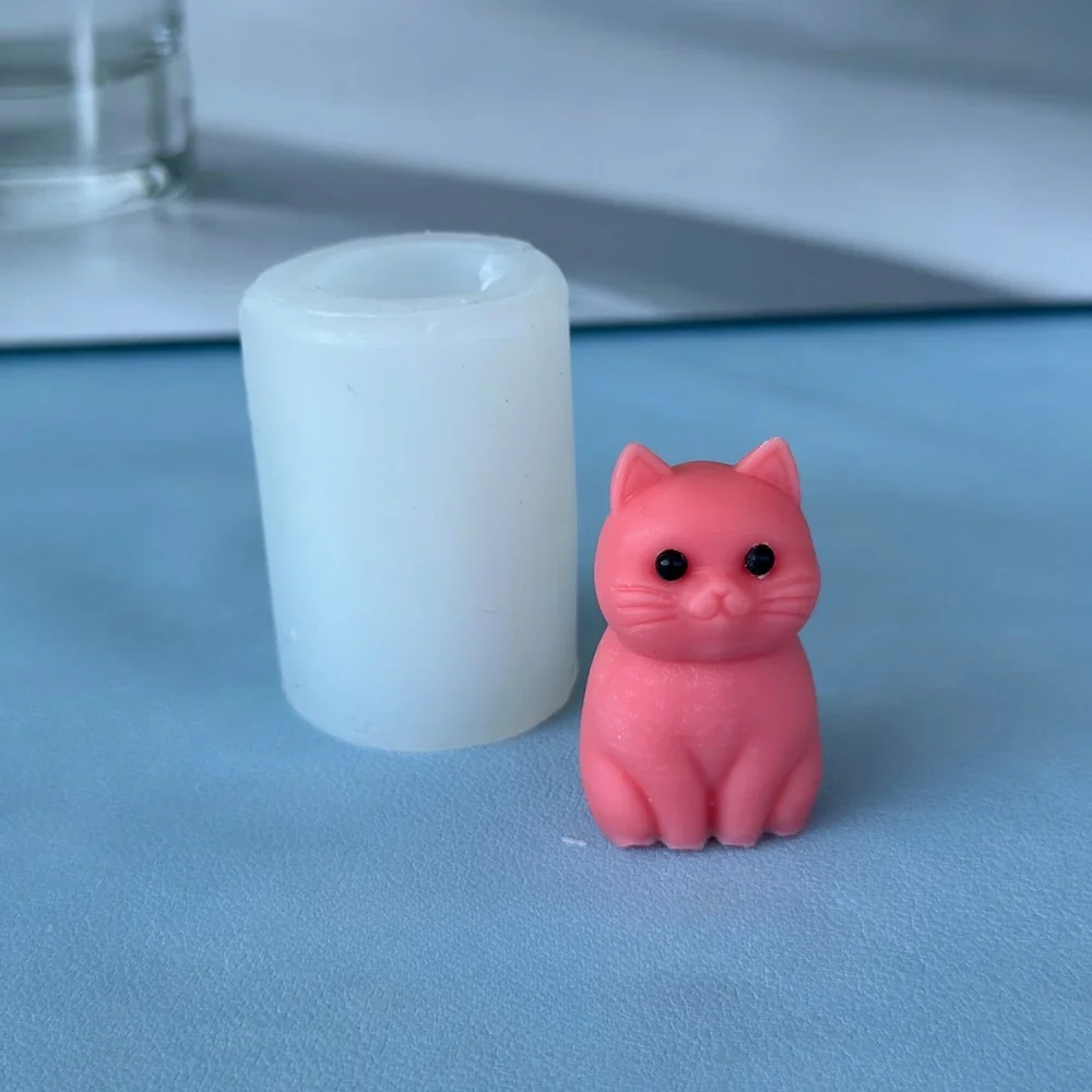 3D fat cat  Animal Silicone Candle Mold DIY Lovely Kitty Gypsum Mould Aromatherapy Soap Making Tool Handmade Gifts Home Decor