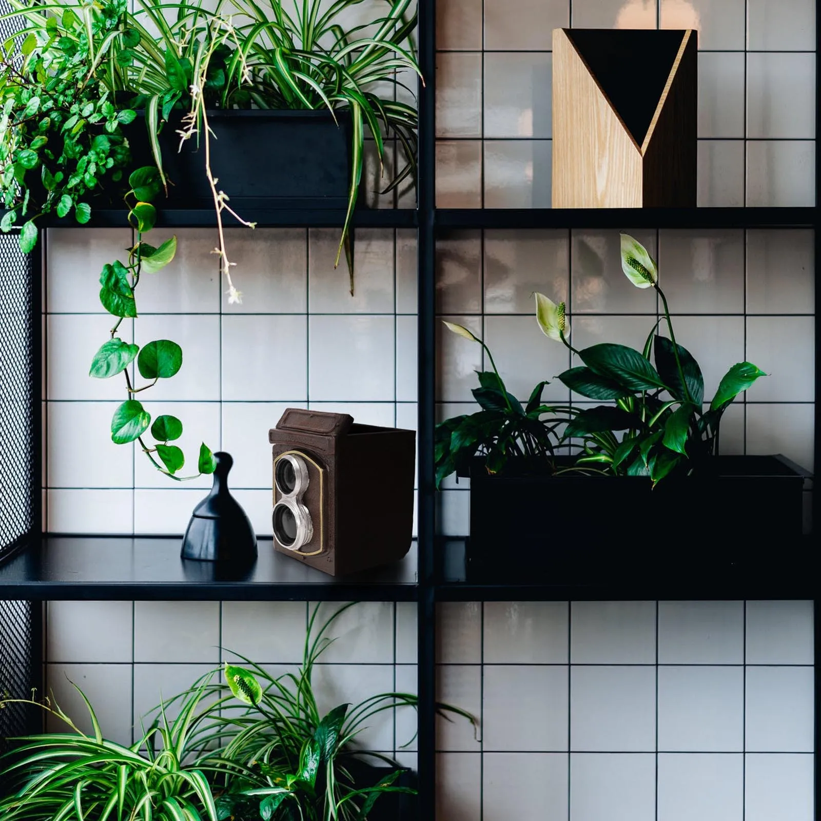 

1Pcs Retro Camera Shaped Flowerpot High-Quality Resin Plant Pot for Desk Window Sill Decor Vintage Household Garden Adornment