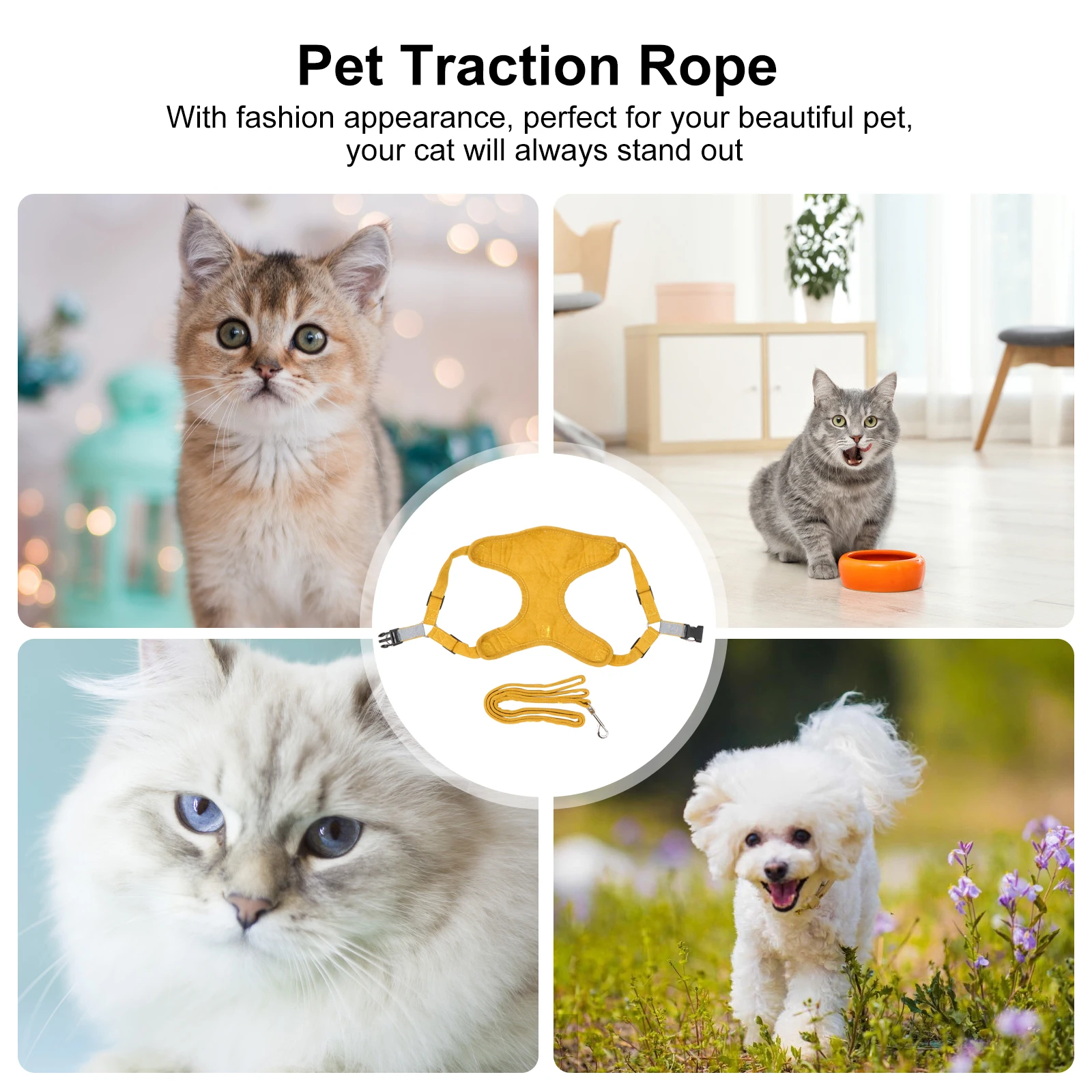 

2 Pcs Pet Chest and Rope Set Harness Vest Small Medium Dogs Supplies Puppy Carrier