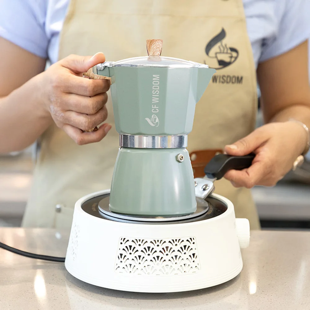 وعاء موكا من الفولاذ المقاوم للصدأ CF WISDOM BrewEdge مع قاعدة حثي ماكينة صنع قهوة اسبريسو للاستخدام في المكتب في الهواء الطلق تسخين سريع هدية يومية