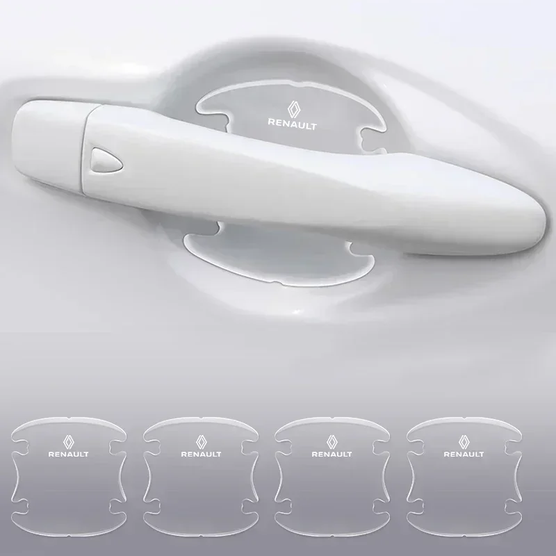 

4 шт., прозрачная защитная пленка для ручки двери автомобиля, наклейки против царапин для Renault koleos duster megane 2 logan clio