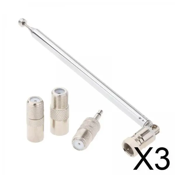 Telescopic Antenna Stainless Steel Extendable FM Aerial Rod for Home TV Radio Stereo Receiver Replacement