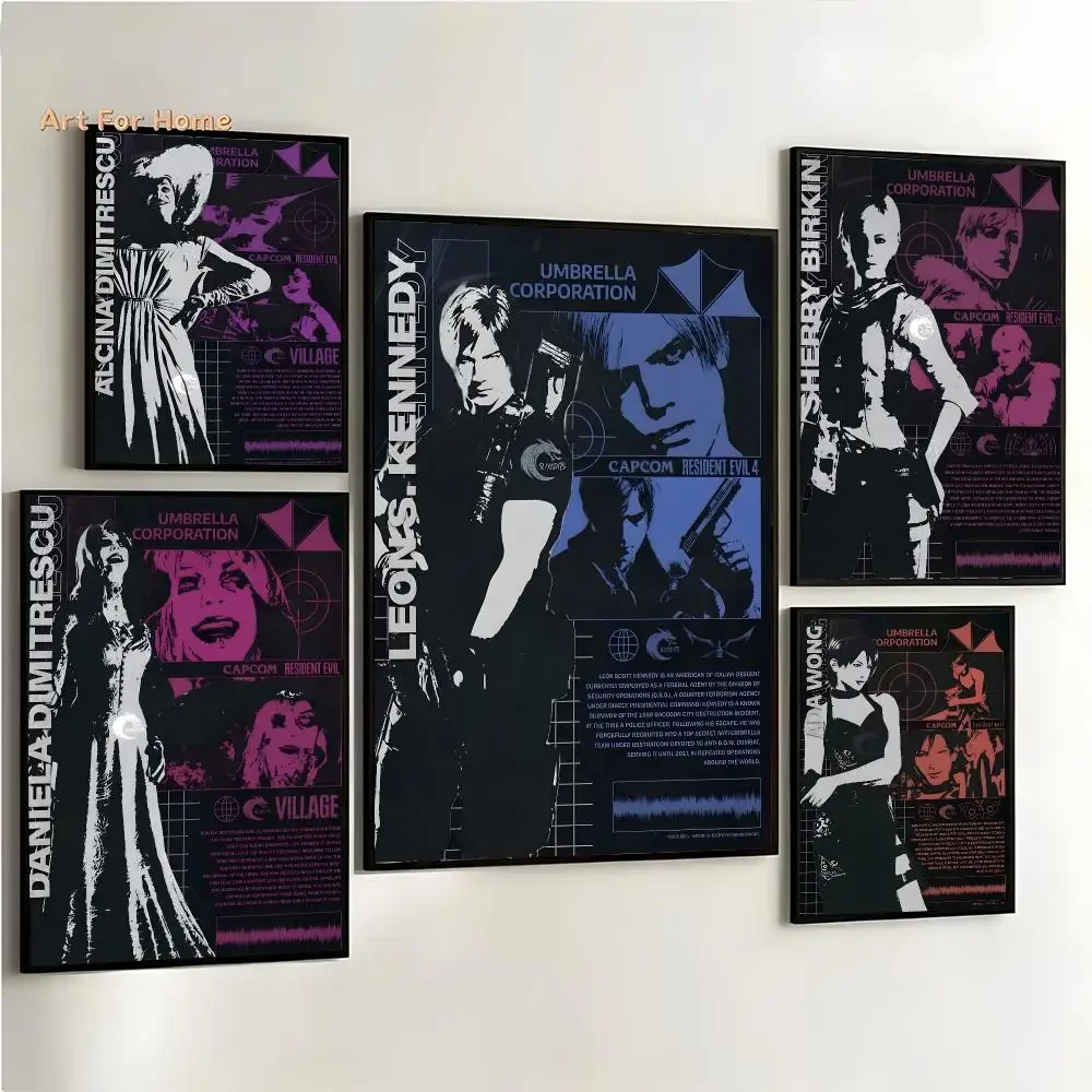 Game Horror Survival Resident Evil Painting Calligraphy Canvas Art Decor Poster Mural Living Room Decor Gifts
