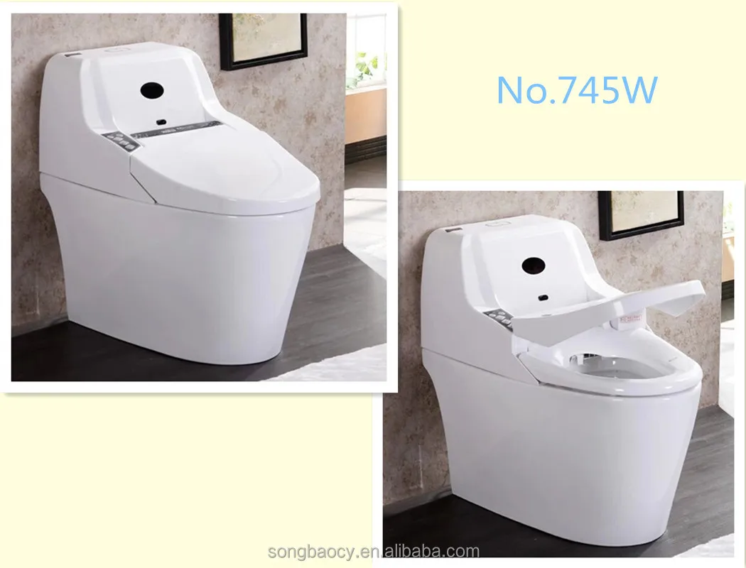 745W Intelligent Smart Automatic Bidet One Piece Toilet Floor Mounted Ceramic Smart Toilet