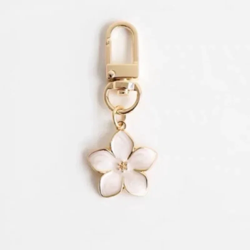 

White Pear Blossom Keychain Cute Accessories Keychain Couple Matching Keyrings Pendant Wholesale Items For Boutique