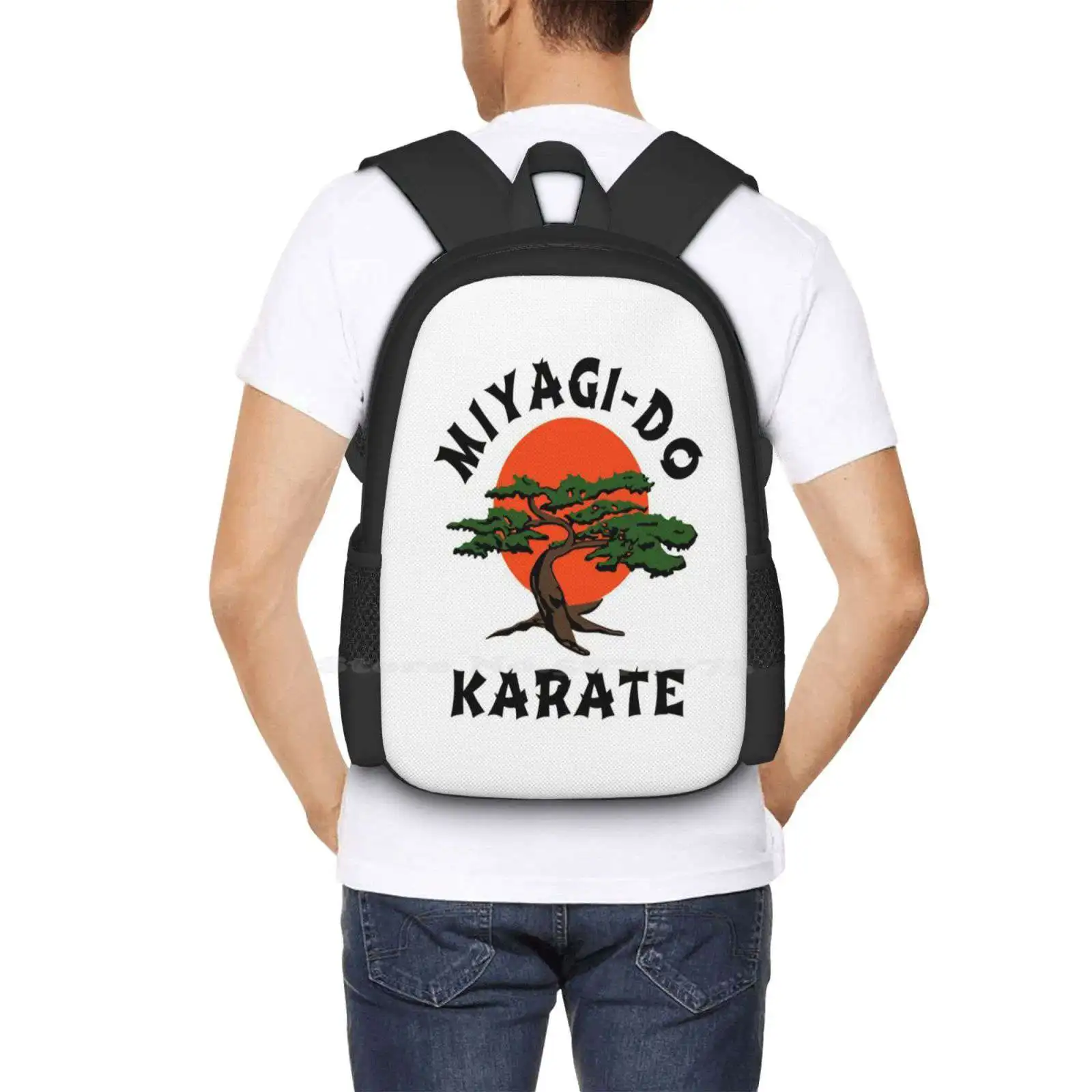 Bolsas escolares de viaje con diseño de patrón Miyagi Do para ordenador portátil, Miyagido Kai Pat Monta Mr Miyagi Karate Kid 2, película, cine, serie de Tv