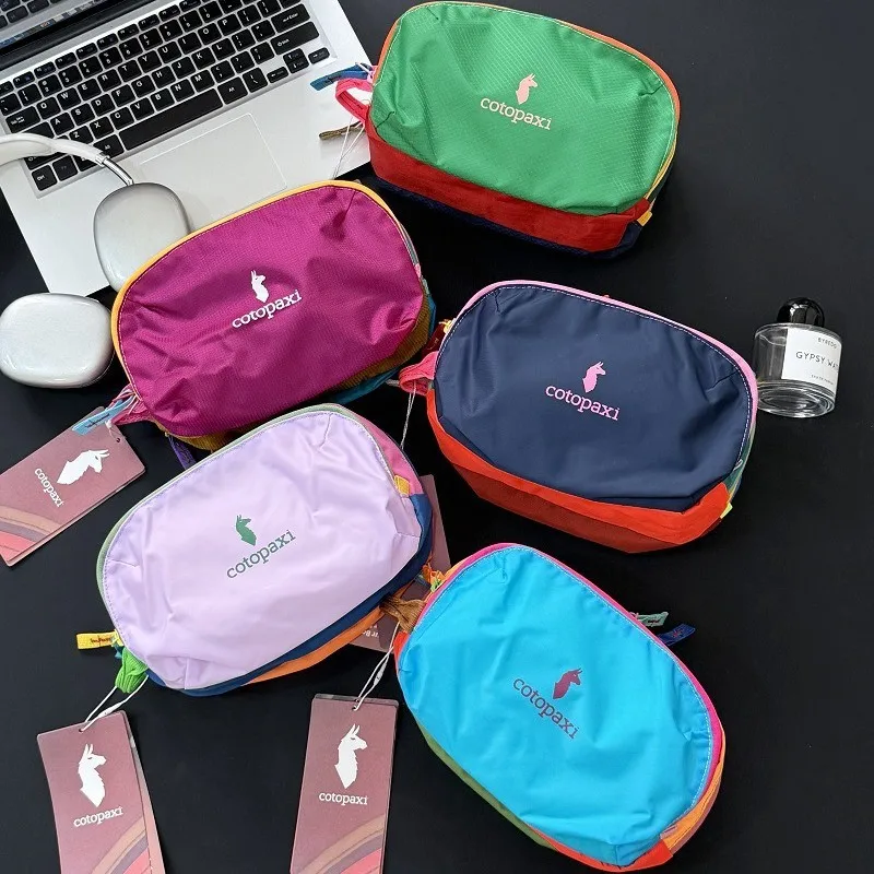 

25 Alpaca outdoor travel fashionable waterproof stitching contrast color ultra-light dopamine large capacity washed bag