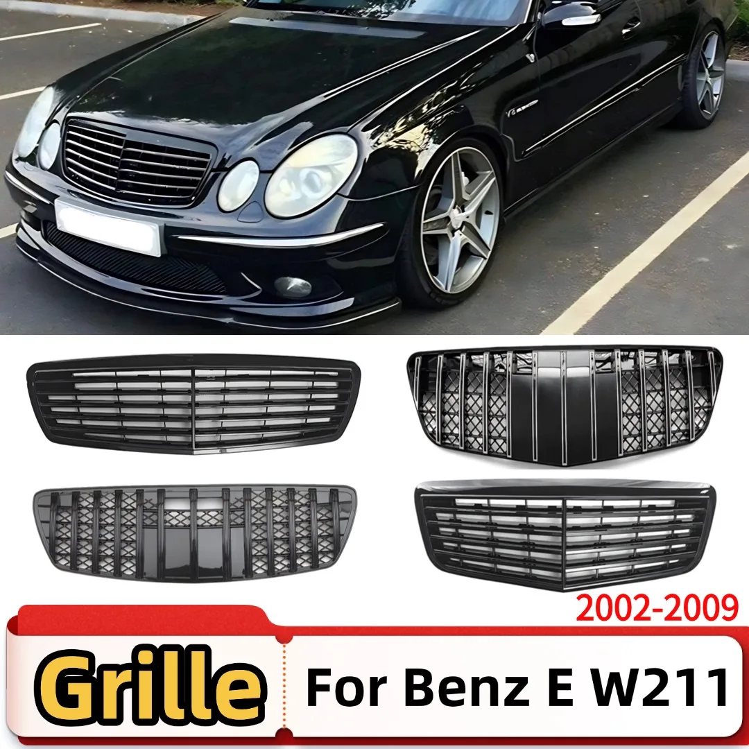 Frontstoßstangenmaske Kühlergrill Mittelgitter für Mercedes Benz E-Klasse W211 E280 E320 2002-2009 Auto-Tuning-Zubehör