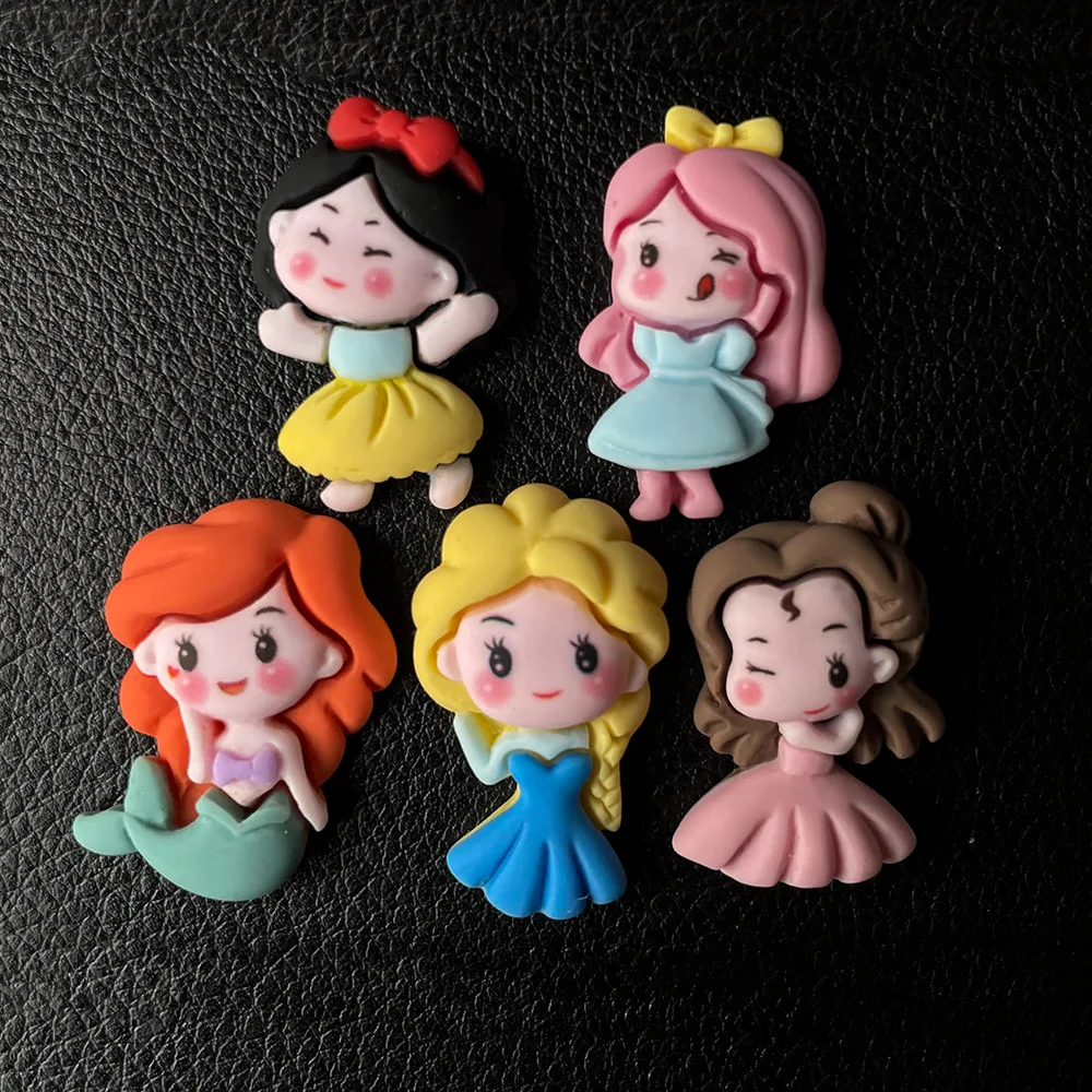 

100pcs Resin Kawaii Cartoon Princess Flat Back Scrapbook DIY Home Furnishing Embellishments Hairpin Accessories