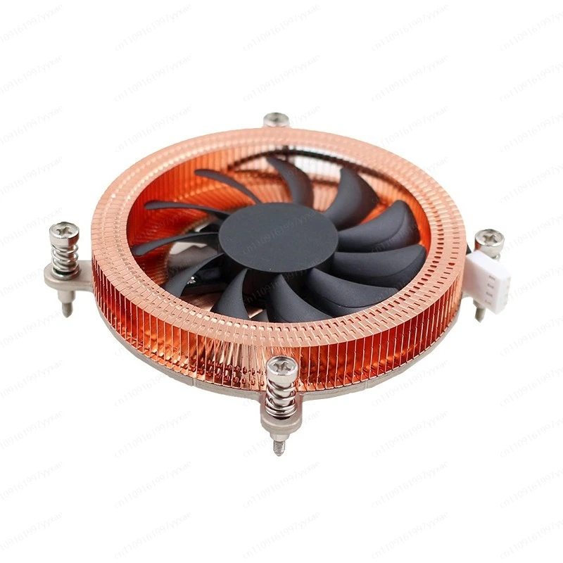 1U Ultra Thin Pure Copper Heat Pipe CPU Cooler, Down-Draft Silent Fan for Desktop PC Server