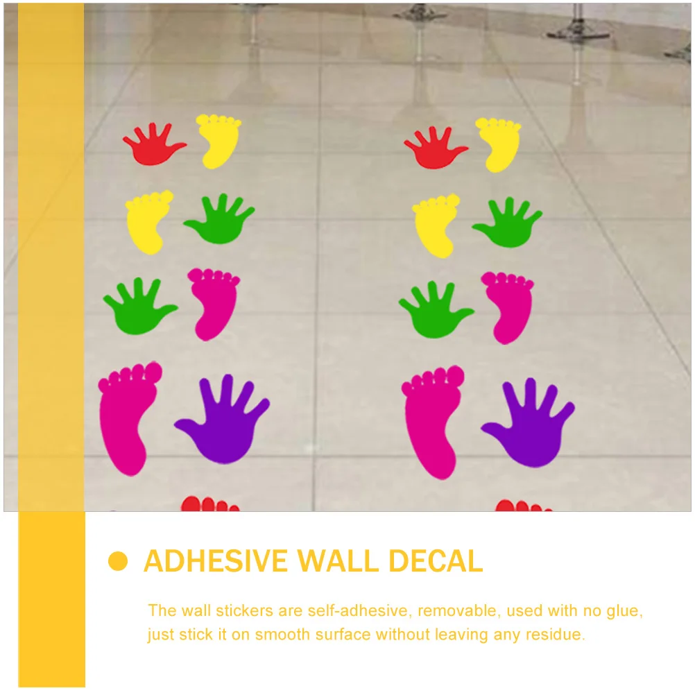 

5pcs 10 Pairs Footprints Wall Stickers Kids Room Nursery Decor PVC Red Color Removable Smooth Bulletin Board Cut Outs Surface