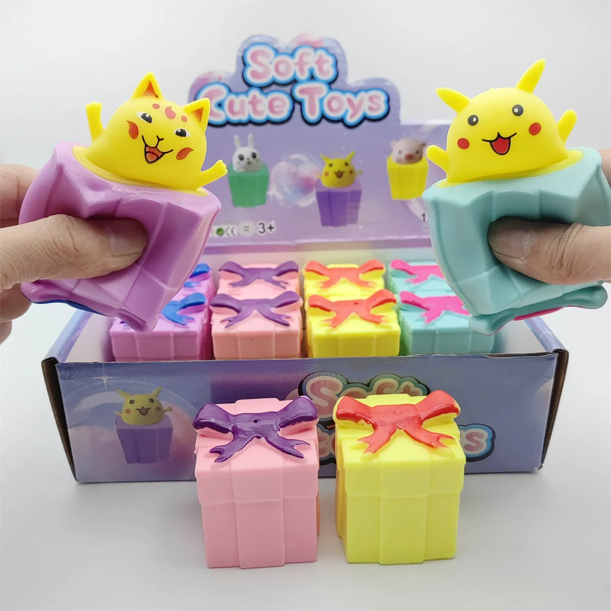 

1/4pcs Pikachu stress ball Multiple Types Pop Up FunnySqueeze Anti-stress Toy Hide and Seek Figures Stress Relief Toys for Adult