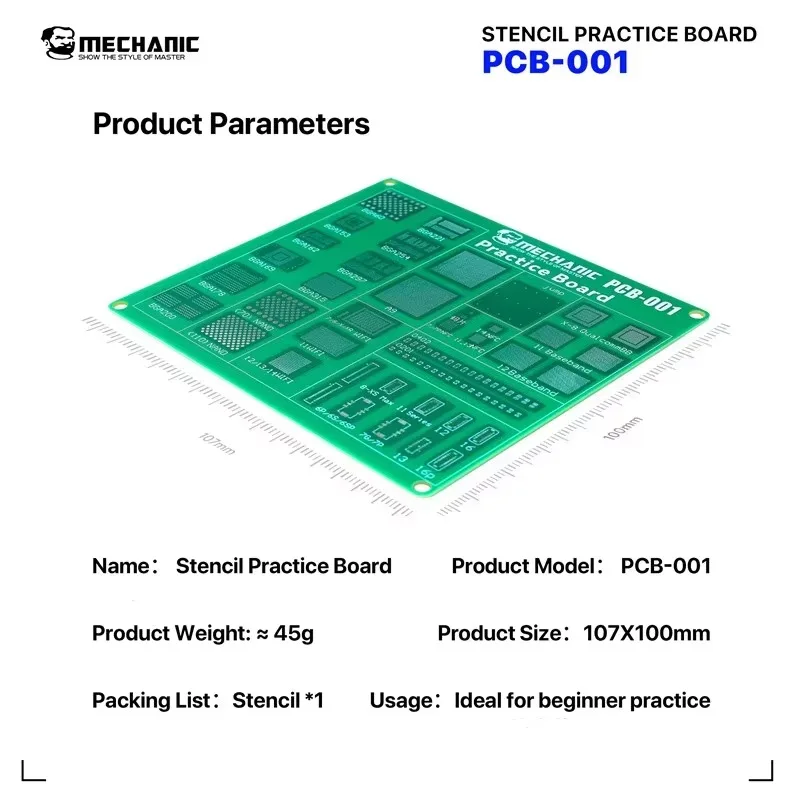 MECHANIC BGA Übungsplatine für PCB, Löt-Trainingsplatte für iPhone 17 Motherboard-Chip-Rework, Löt-Übungs- und Reparatur-Handwerkzeug – Detail 6