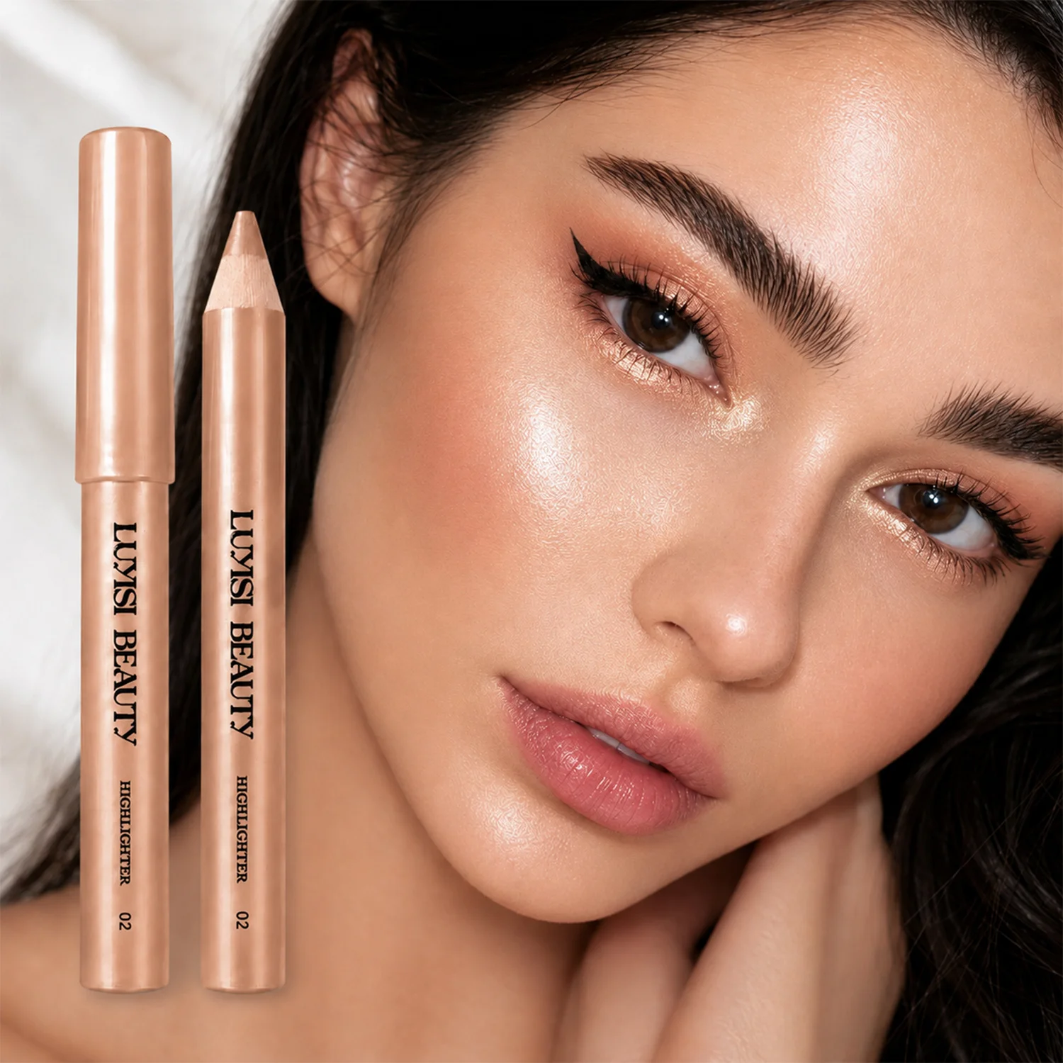1pc Eye Highlighter Stick-Pearl Shimmer,Waterproof,Smooth Texture,Natural Luminous Glow,For Eye Corner & Lower Lash Line.