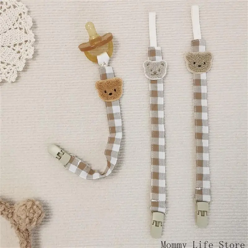

Cartoon Embroidered Bear Baby Pacifier Clip Nursing Soother Holder Teether Chain Plastic Clip DIY Dummy Nipple Holder