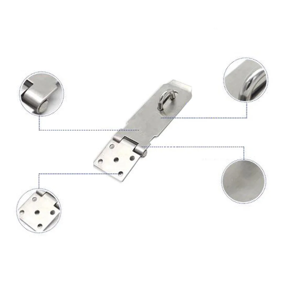 Home and Cabinet Stainless Steel Door Bolt Lock with Safety Latch and Wide Padlock Opening for Enhanced Security