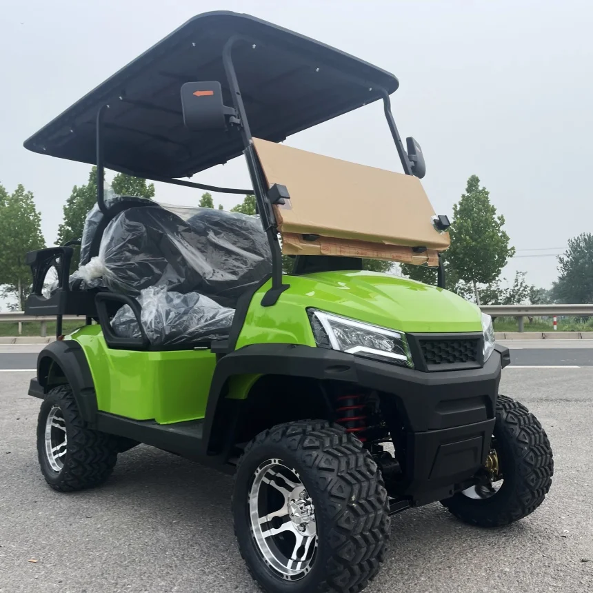 4 Wheel Electric Club Car 5000W Motor Electric Golf Cart With 60V Lithium Battery Bluetooth Speakers High NewTech Golf Cart