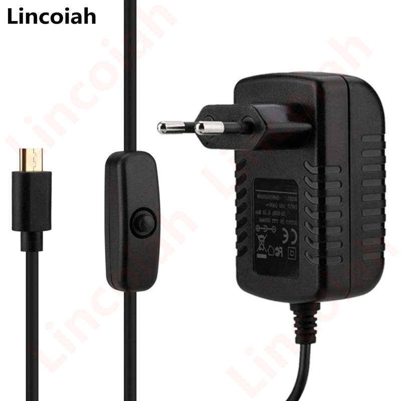 AC 100-240V DC 5 V 3A Netzteil Schalter Taste Power Adapter Ladegerät Micro USB Port 5 V Volt für Raspberry Pi 3 Modell B + plus