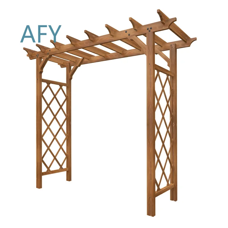 Outdoor Wooden Pergola Canopy for Patio Garden Deck Balcony Beach Veranda Modern Yard Trellis Arbor Gazebo for Outdoor Living