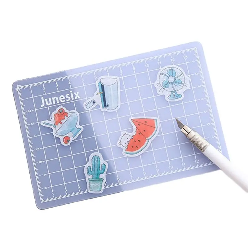 A5 Size Double-Sided Self-Healing Translucent PVC Cutting Mat Student Rubber Stamp Carving Pad Artist Manual Sculpture Board