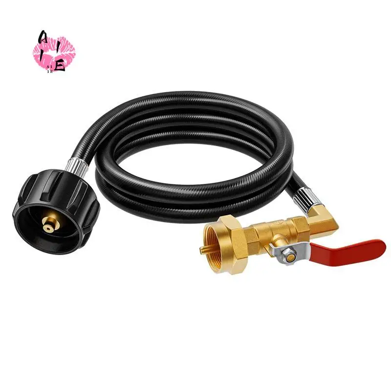 A11E-Propane Refill Adapter For 1 Lb Tanks, 3.5 FT Propane Tank Refill Adapter Hose With Safety Shutoff Valve