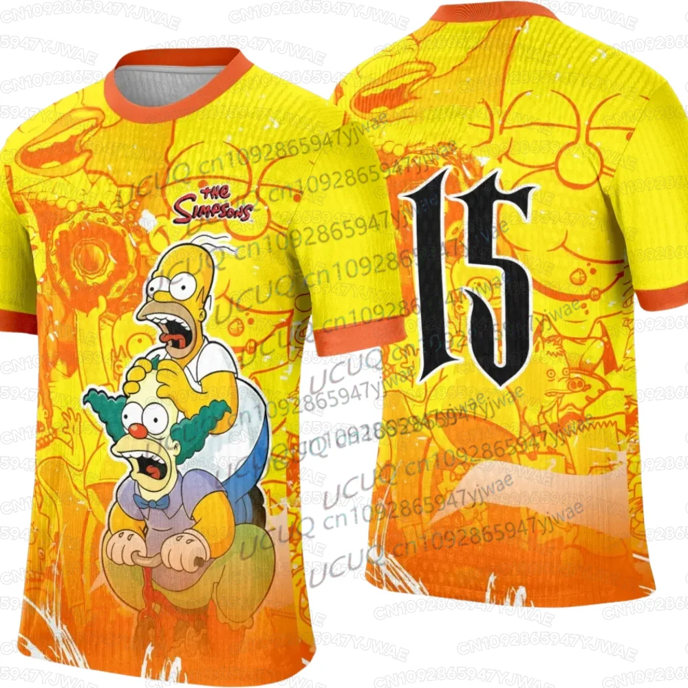 2026 Sommer Herren- und Damen-Kurzarm-T-Shirt mit The Simpsons Cartoon-Print, schnelltrocknendes Fußballtrikot, lässiges T-Shirt-Oberteil – Detail 5