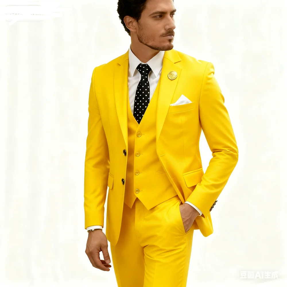 

Мужской американский размер Terno (пиджак + жилет + брюки) в деловом стиле, британский однотонный повседневный свадебный костюм для ведущего банкета