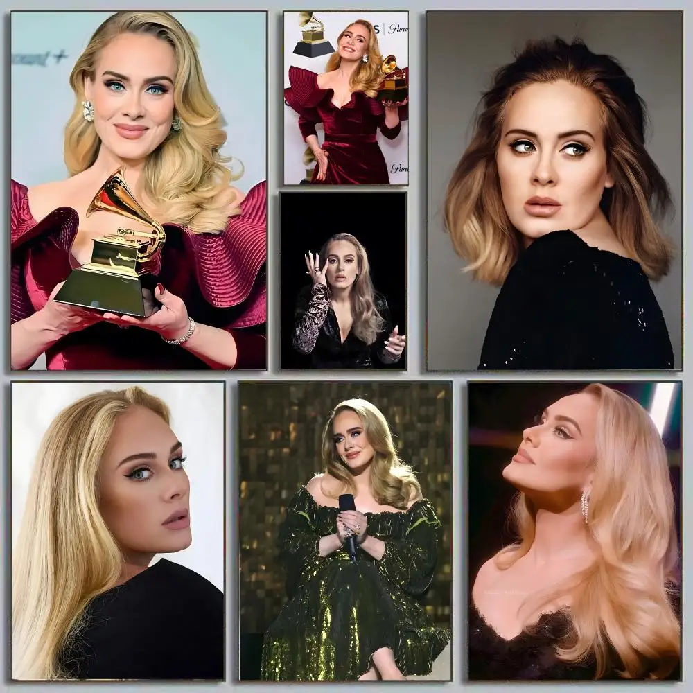 Adele Adkins 21 30 Soul Ballad British Vocal Powerhouse Painting Calligraphy Poster Eco-Friendly Decor Frameless Canvas