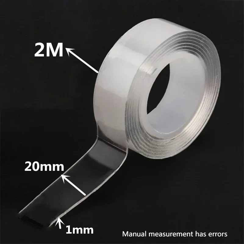 Heat Resistant Bathroom Home Decoration Nano Tape, Super Strong Double-sided Tape, Transparent and Reusable Waterproof Tape