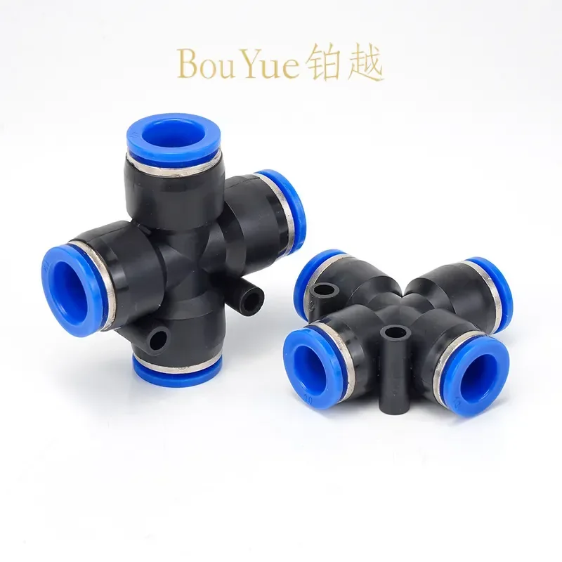 for PZA4/6/8/10/12 Pneumatic Trachea Quick Plug Connector Cross Four-Way Plastic Fitting Air Tube Components