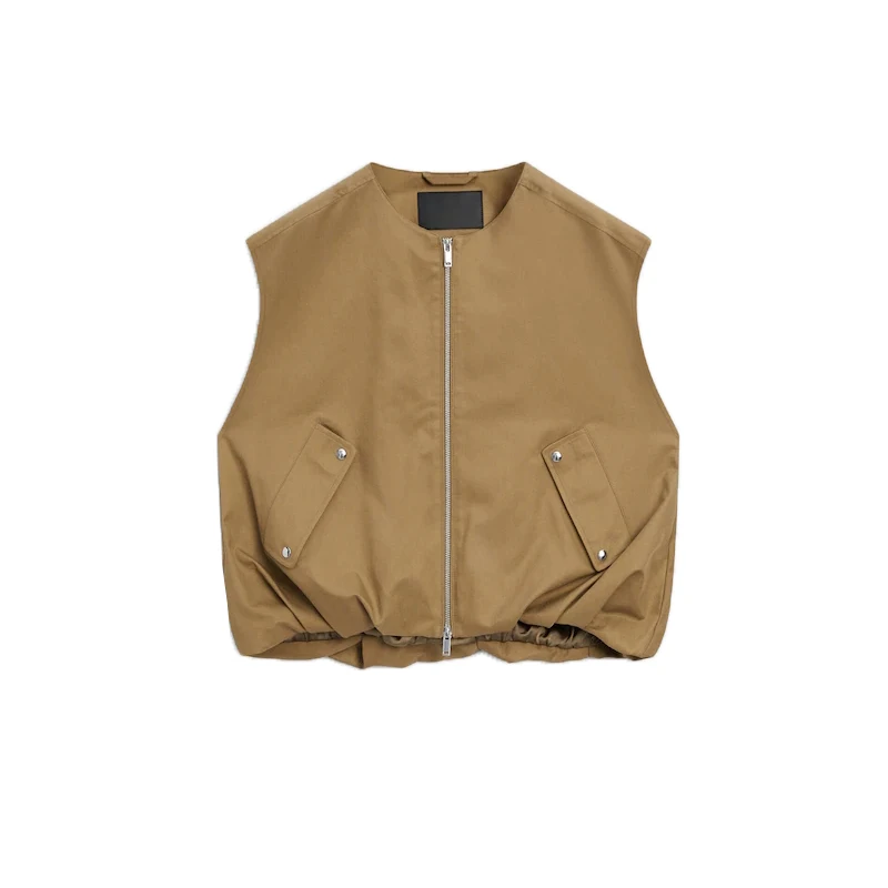 Ele versátil solto ajuste redondo ne botão design terno jaet md feminino faion 2024 fibra de poliéster comprimento ortod zíper