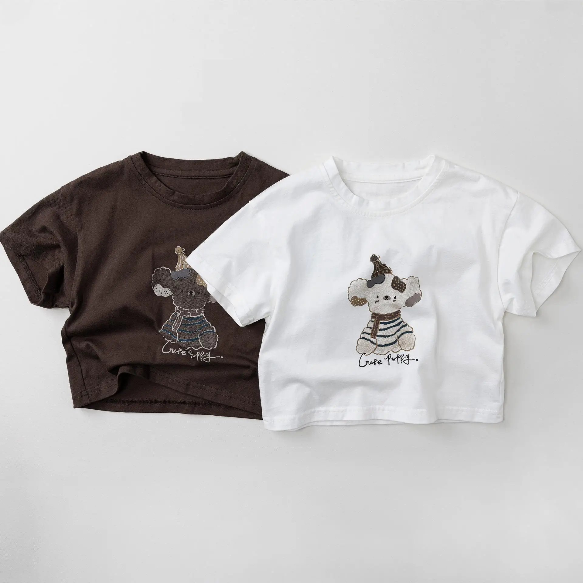 

2026 Summer New Children Short Sleeve T Shirts Boys Girls Cute Cartoon Print Tee Thin Cotton Kids Casual Tops Cute Baby Clothes
